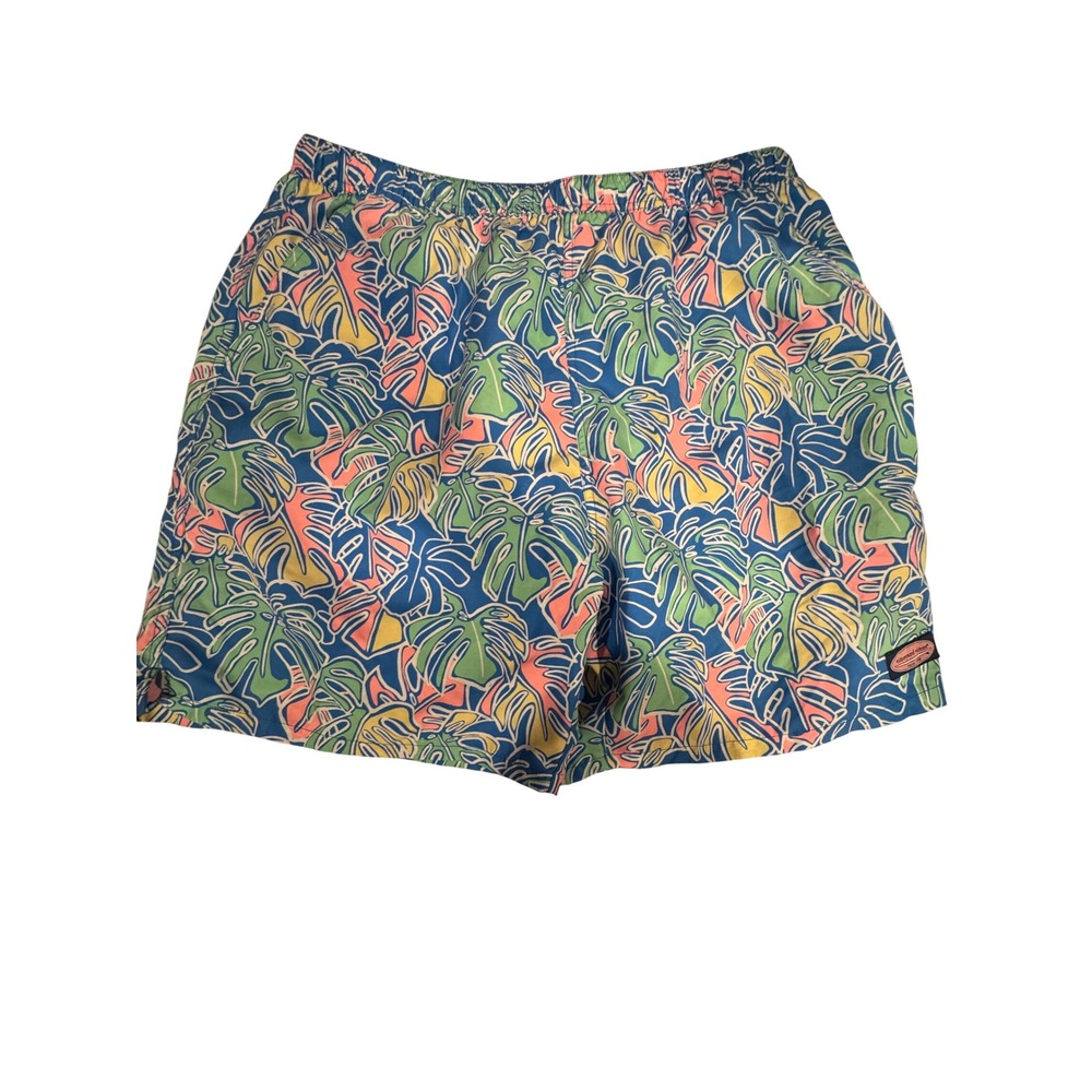 Vineyard Vines Mens XL Swim Trunks  Tropical Monstera Leaf Print Board Shorts